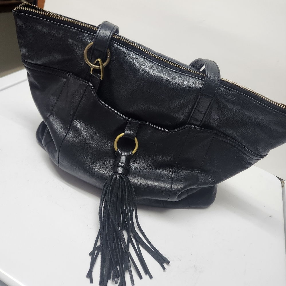Lucky Brand Tote Black Leather Shoulder Bag